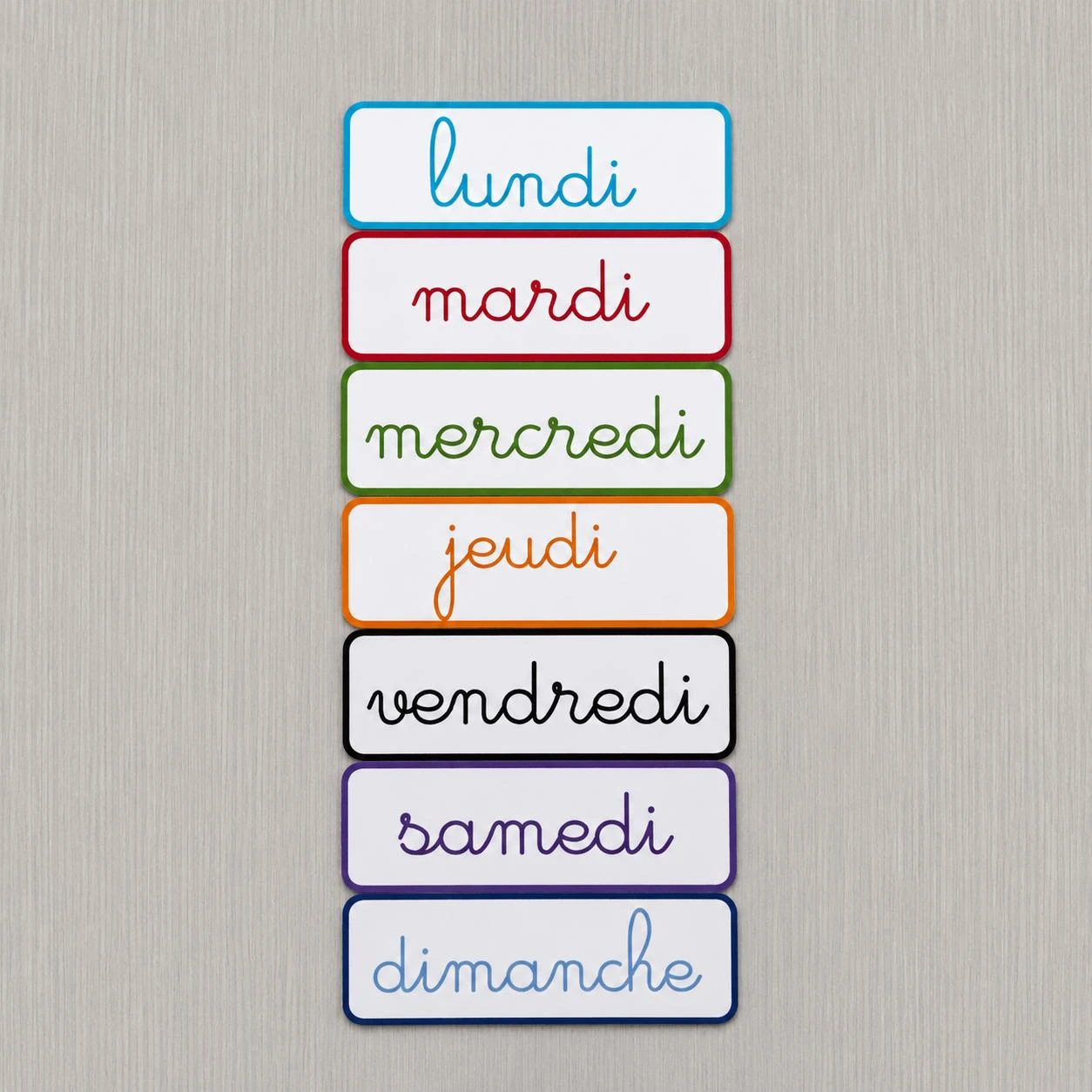 Pancartes des jours de la semaine en cursive